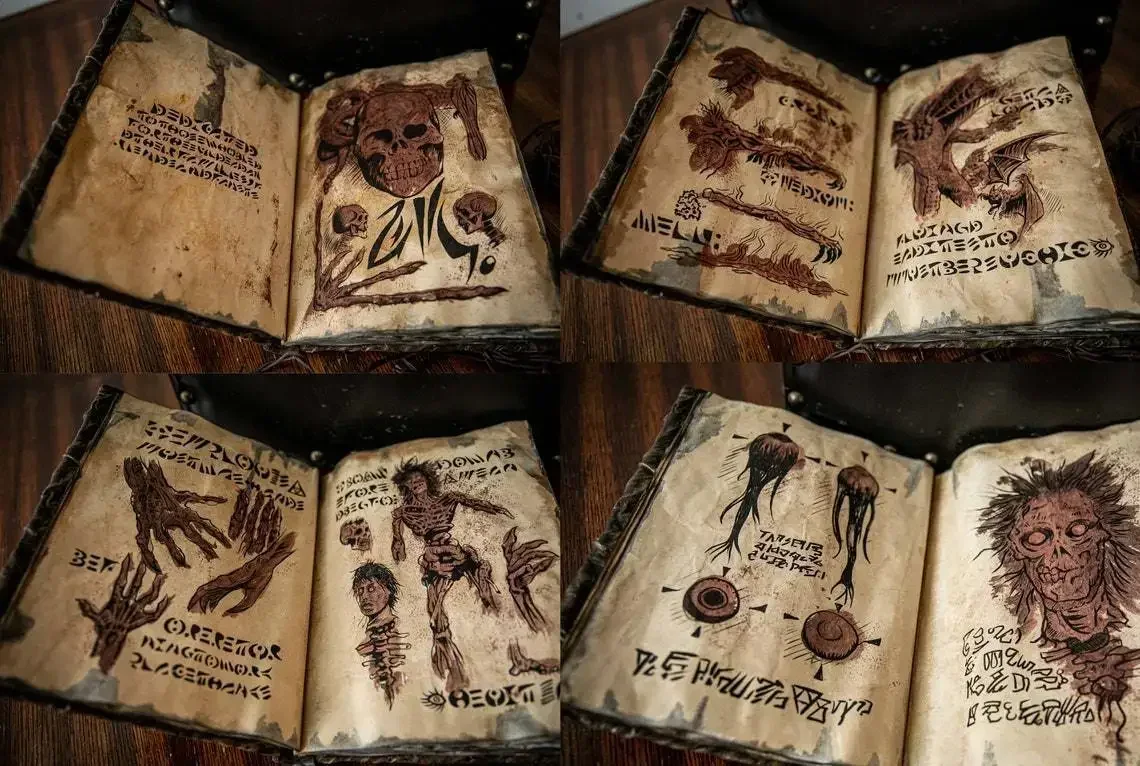 Art Craft Book - ヴィンテージ・ネクロノミコン - 黒魔術召喚書、25ページのアート＆クラフトコレクタブル、フェイクレザーカバー付き