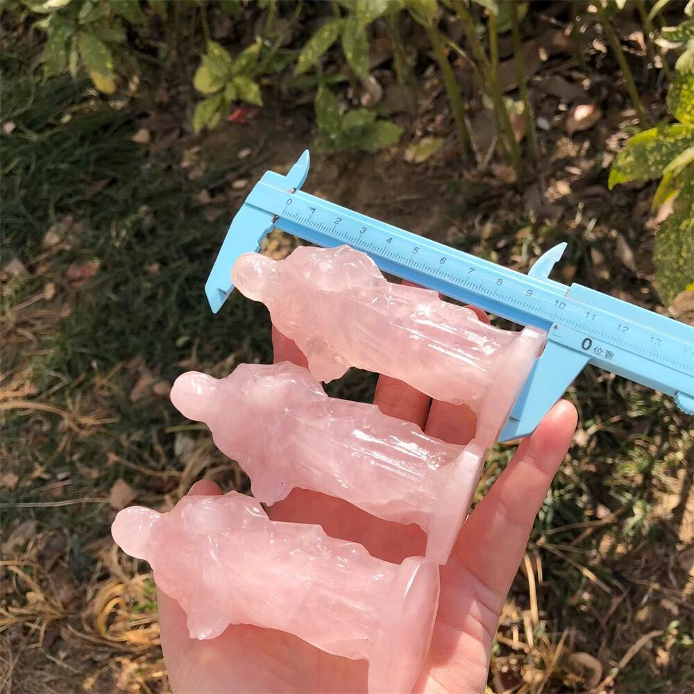Art Craft Rose - 10 センチメートルローズクォーツイエス彫刻像石クリスタル彫刻ヒーリング置物レイキ工芸品家の装飾素敵なギフト