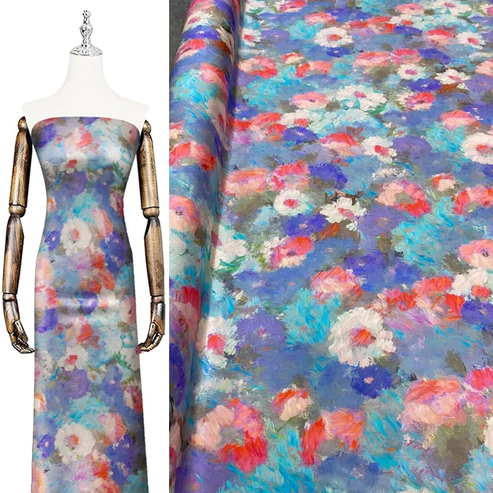 Silk Painting Dye - デザイナーブランドのシルク生地,高品質,縫製,ファッション,ピカソ,油絵,絞り染め,だぶだぶ,ドレス用