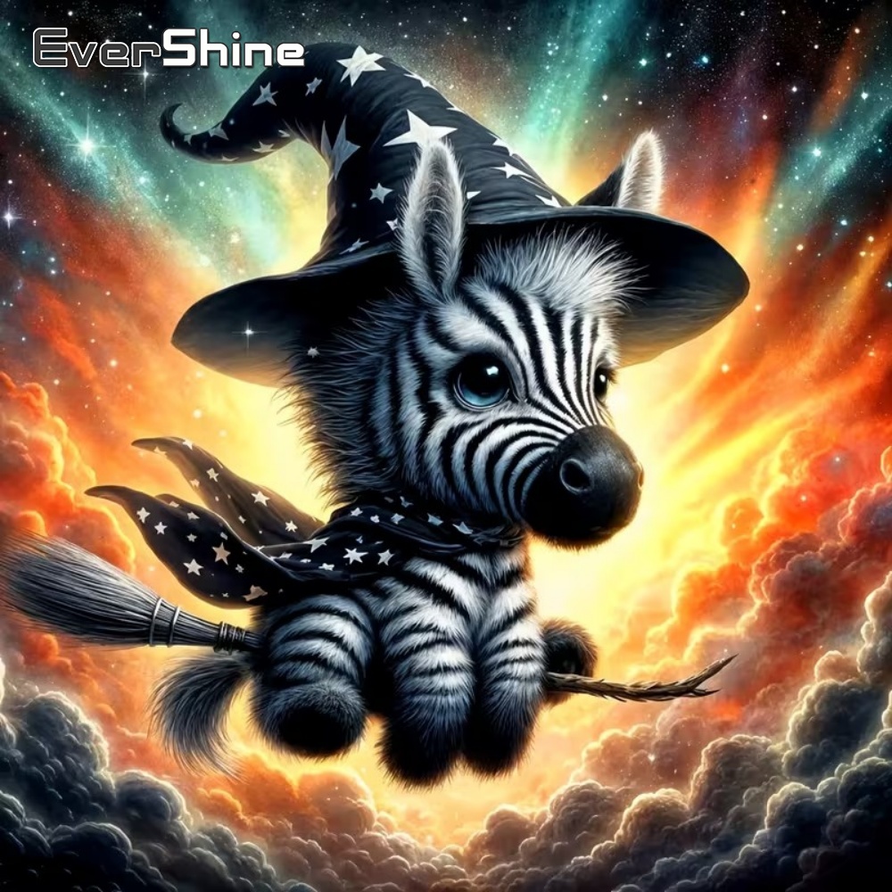 Art Craft Zebra - EverShine 5D DIY ダイヤモンド刺繍ゼブラ動物絵画漫画フルスクエアドリルダイヤモンドモザイクホームリビングルームアートクラフト