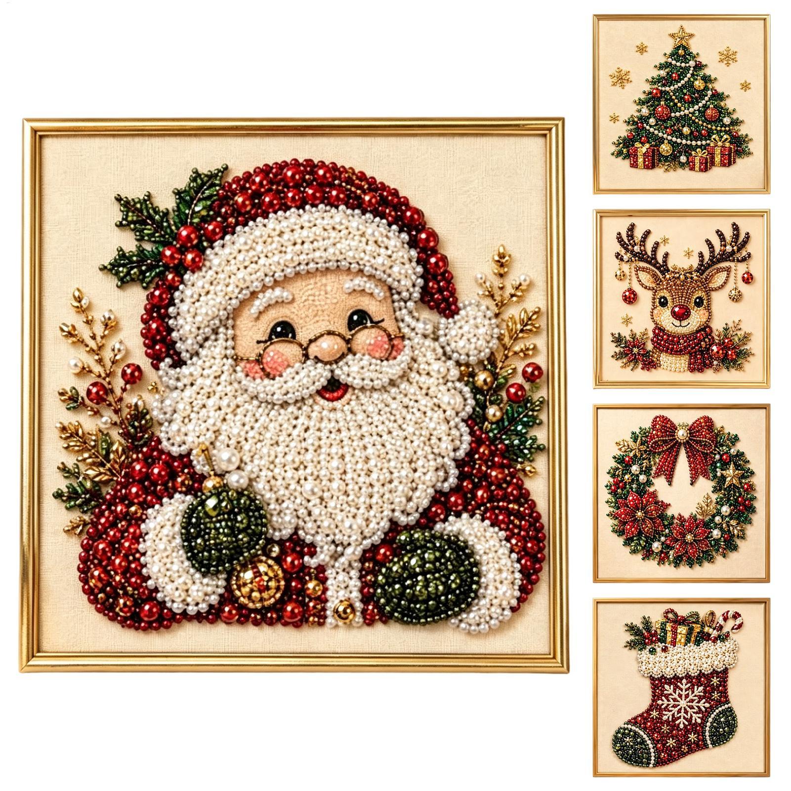 Art And Craft Studio - パールペイントキットクリスマス手作り装飾フレーム壁アートパールドットストーンクラフトペイントキットホームスタジオ装飾アクセサリー用