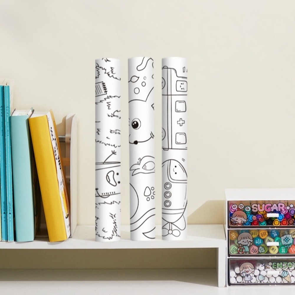 Art Craft Book - 楽しい3mペイント落書きスクロールDIYカラー塗り絵ロールホームクラフトペーパーカットアートペイントスケッチブック