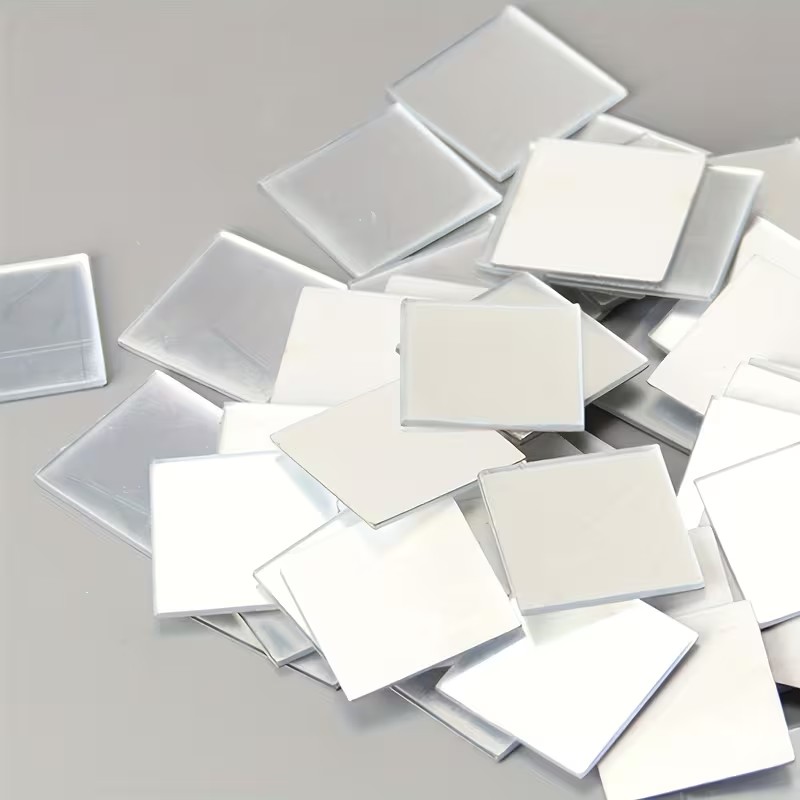 Art Craft Mirror - 10*10 ミリメートル 100 個自己粘着ガラスミニ正方形ミラーモザイクタイルステッカー浴室 DIY パーティー手作りクラフト家の装飾