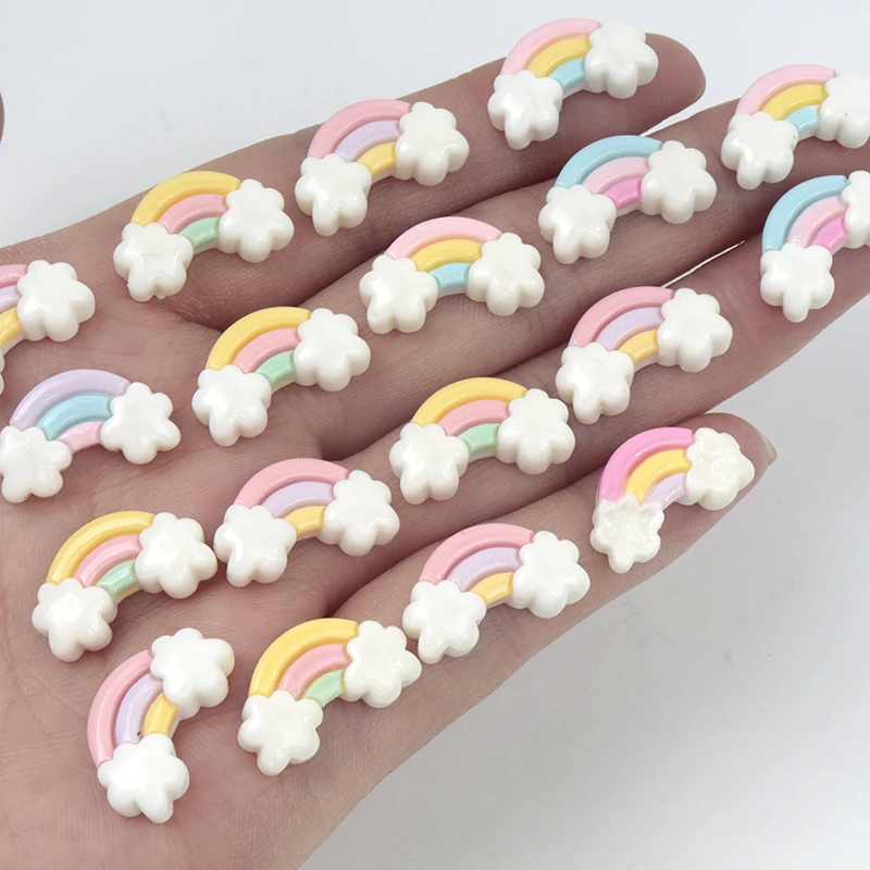 Art Craft For Toddlers - 30 個/300 個ミニ樹脂レインボーフラットスクラップブッキングドールハウス DIY 手作りクラフト子供ヘアピン材料ネイルアートアクセサリー