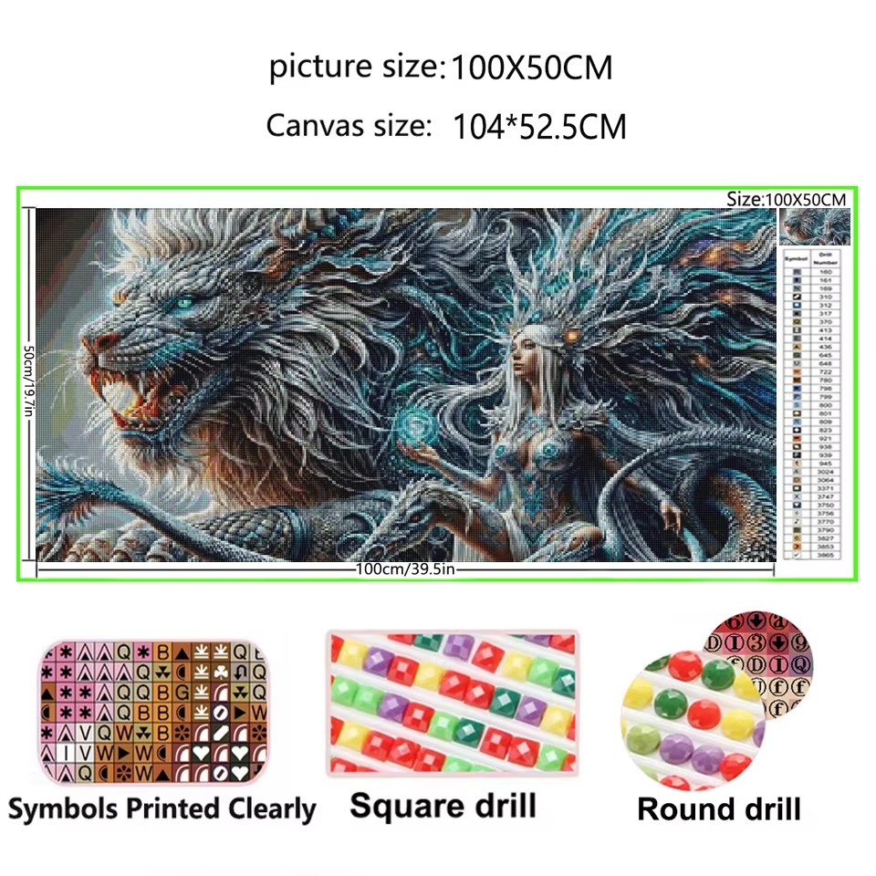 Queen Art Craft - ゴシックドラゴンクイーン5D DIYダイヤモンドペインティングキット、フルスクエア/ラウンドダイヤモンドアート、漫画の絵、DIYクラフトセット、家の壁の装飾用
