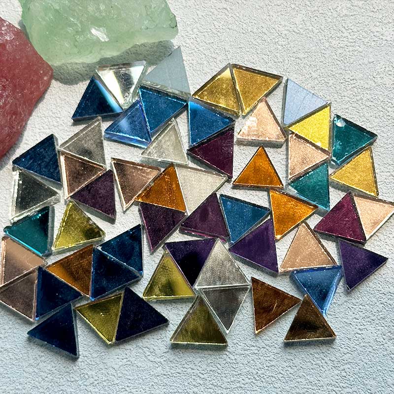 Art Craft Mirror - 100 グラム淘宝網三角ミラーモザイクタイル色ガラスタイル DIY モザイク作成アート & クラフトアクセサリー