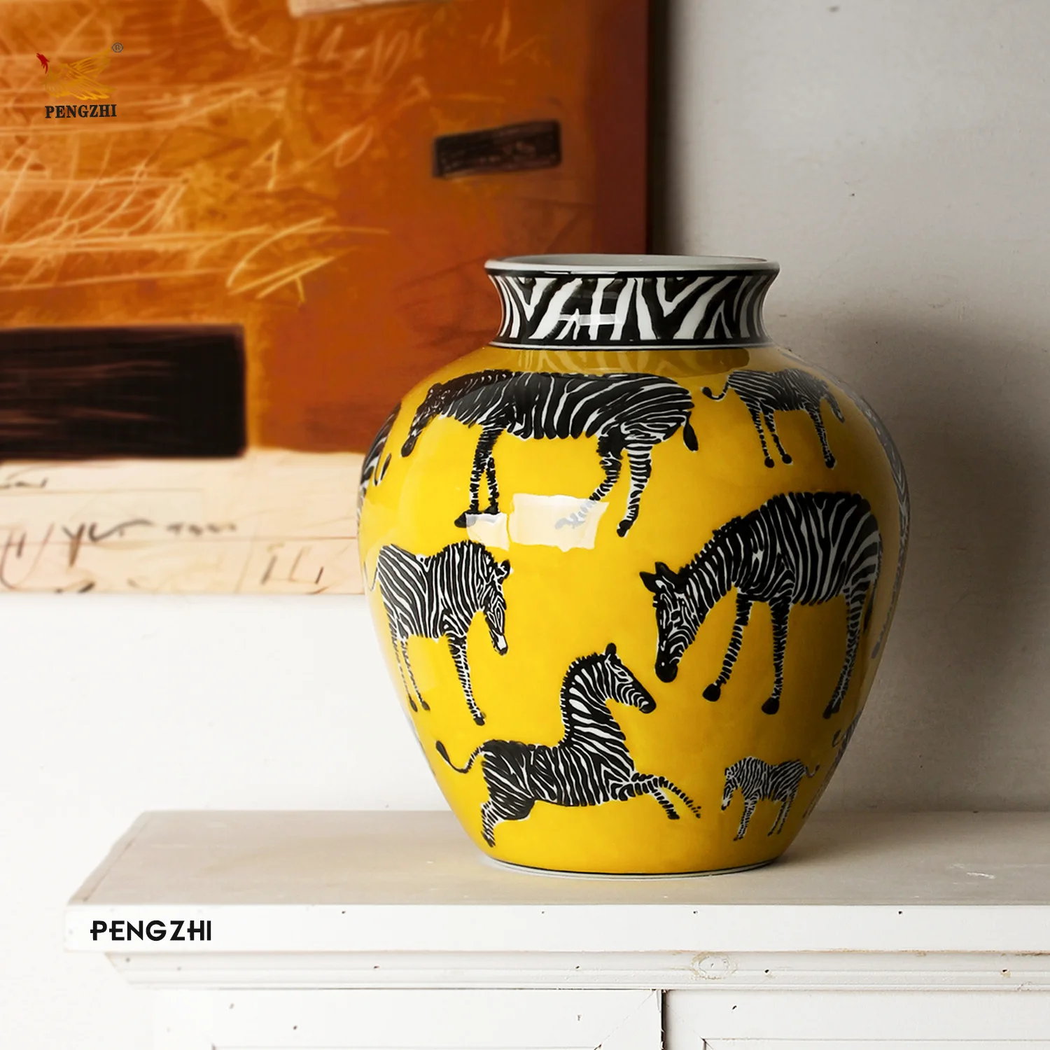 Art Craft Zebra - クリエイティブなセラミック花瓶 ゼブラ柄 ヴィンテージ磁器花瓶 花瓶 アート＆クラフト テラリウム