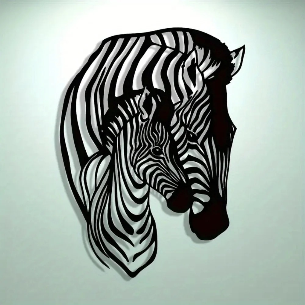 Art Craft Zebra - ブランドゼブラファミリーメタルウォールアートミニマリストアイアンクラフト装飾ホームオフィスリビングルーム寝室パティオキッチンモダン用
