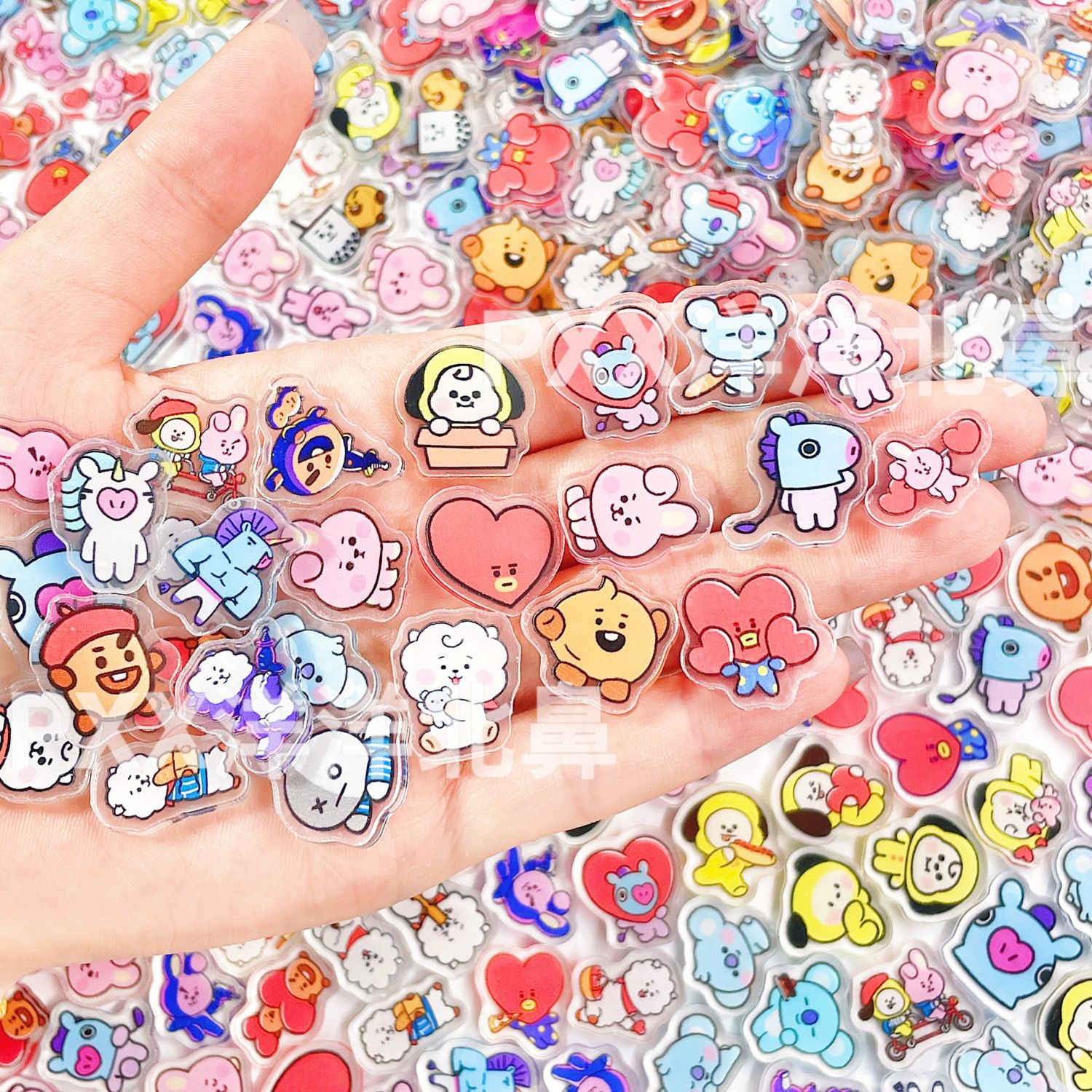 Art Craft Materials - 100個入り BT21 BTS シングルレイヤー 2cm アクリルピース