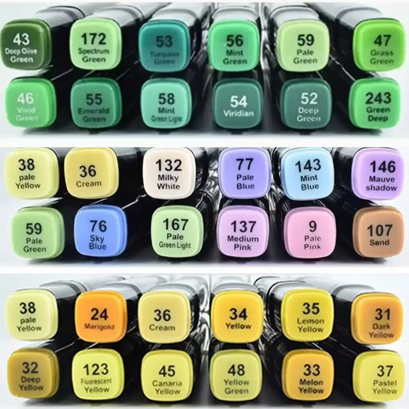 Illustration Marker Set - 12 色/セットマカロンアルコールベースマーカーデュアルチップスケッチ描画マーカーアニメーション大人用絵画学用品