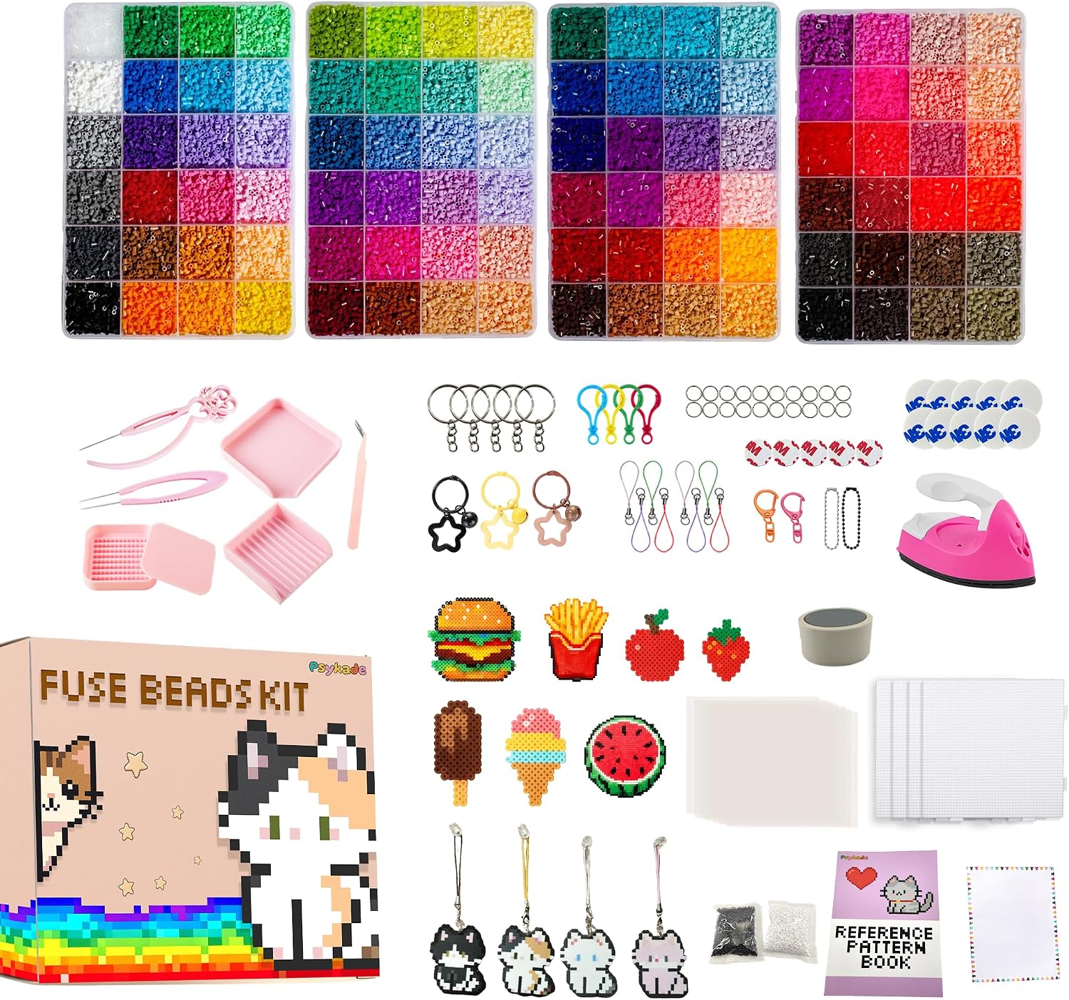 Art Crafts - ヒューズビーズキット - 簡単DIY - 96色 53000個