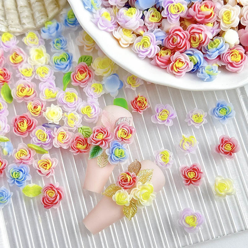 レジンの花の形をしたネイルチャーム,ジュエリー作りのための葉 - Art Craft Rose のレビューと価格