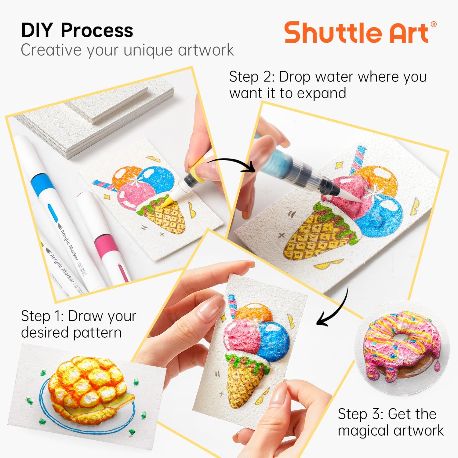 3D立体発泡テクスチャ絵画紙セット 子供用 DIYアートクラ - Art Craft Board のレビューと価格