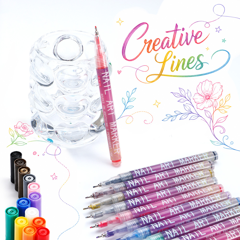 12本入り極細マーカーペンセット、耐久性のあるインク、DIY - Illustration Marker Set のレビューと価格