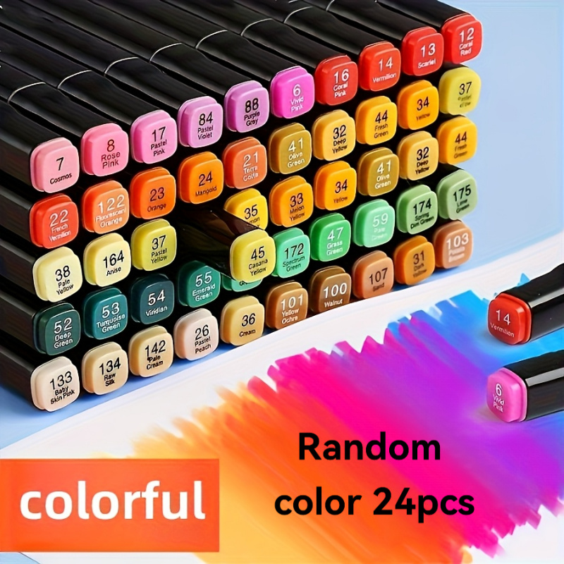24色アートマーカーペン、デュアルチップ描画ペン、描画、着色 - Illustration Marker Set のレビューと価格