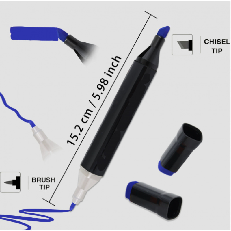 24色アートマーカーペン、デュアルチップ描画ペン、描画、着色 - Illustration Marker Set のレビューと価格