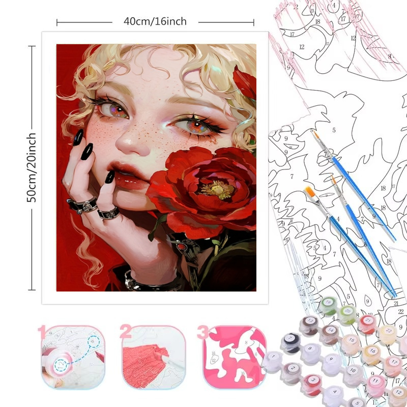 大人向けペイント・バイ・ナンバーズキット 初心者向け 40X - Art Craft Rose のレビューと価格