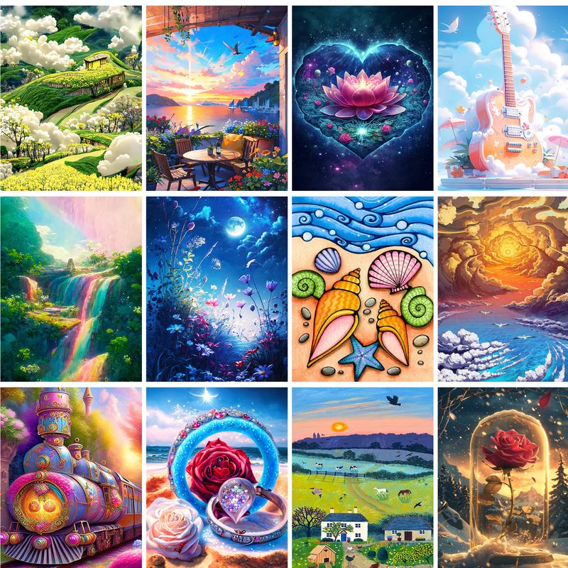Gatyztory-大人のための数字による絵画,花,バラ,モ - Art Craft Rose のレビューと価格
