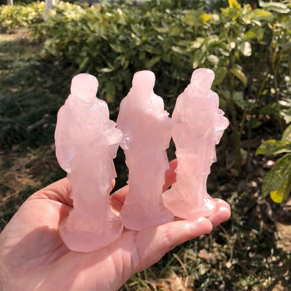 10 センチメートルローズクォーツイエス彫刻像石クリスタル彫 - Art Craft Rose のレビューと価格