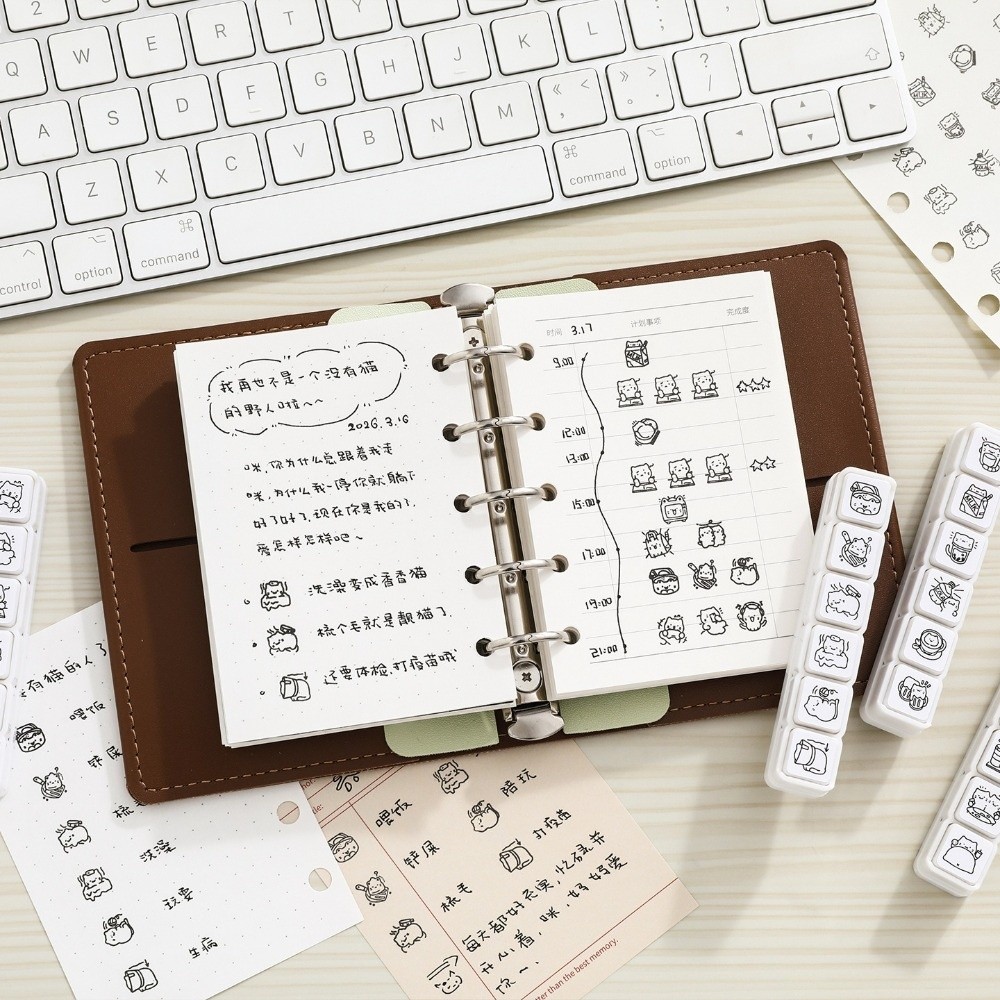 6 個かわいいデザイン猫感情スタンプミニサイズ日常生活シリー - Art Craft Board のレビューと価格