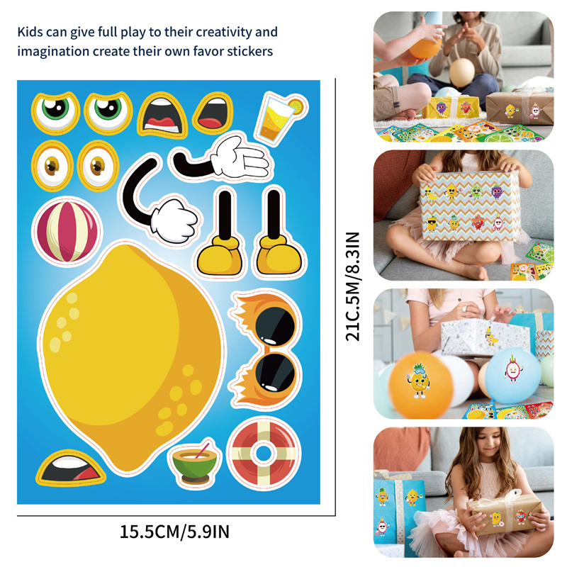 6-24 シート独自のフルーツステッカー漫画夏ハワイキャラク - Art Craft For Toddlers のレビューと価格