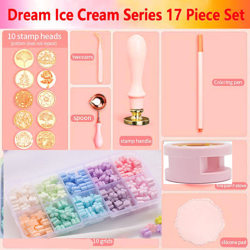 新しいワックスシールスタンプセット,シールキット,クラフト用 - Batik Wax Kit のレビューと価格