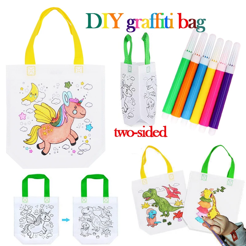 1-10 個セット DIY グラフィティバッグ マーカー付き - Art Craft For Toddlers のレビューと価格