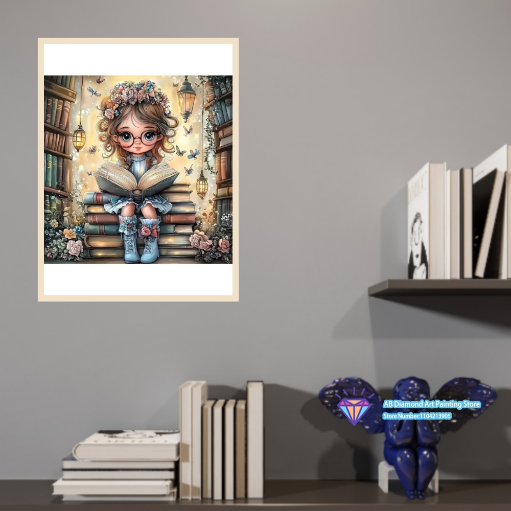 ブックリーディングガール 花蝶アート 5D DIY ダイヤモ - Art Craft Book のレビューと価格