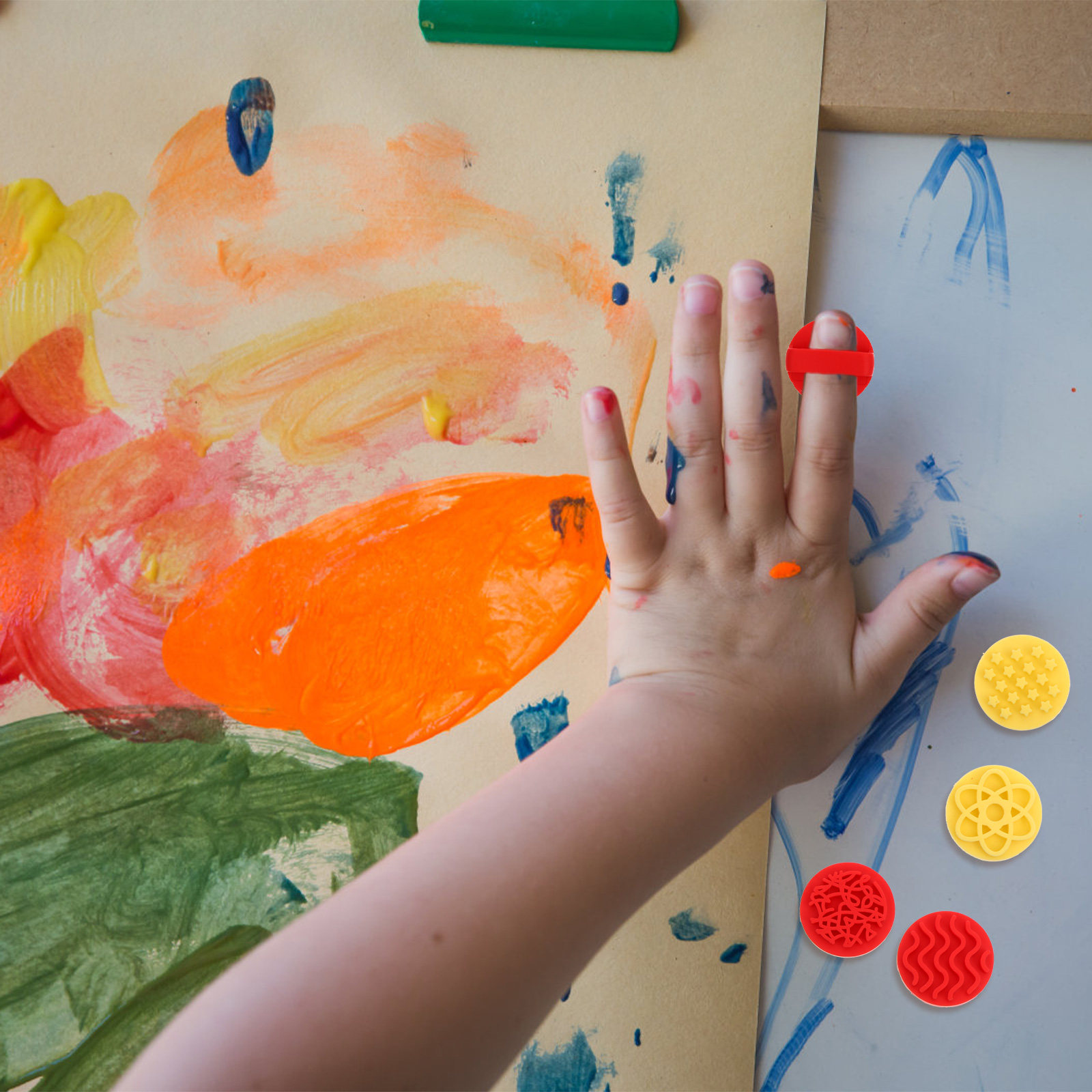 幼児向け安全スタンプ8個セット 絵画・描画・工作・早期学習用 - Art Craft For Toddlers のレビューと価格