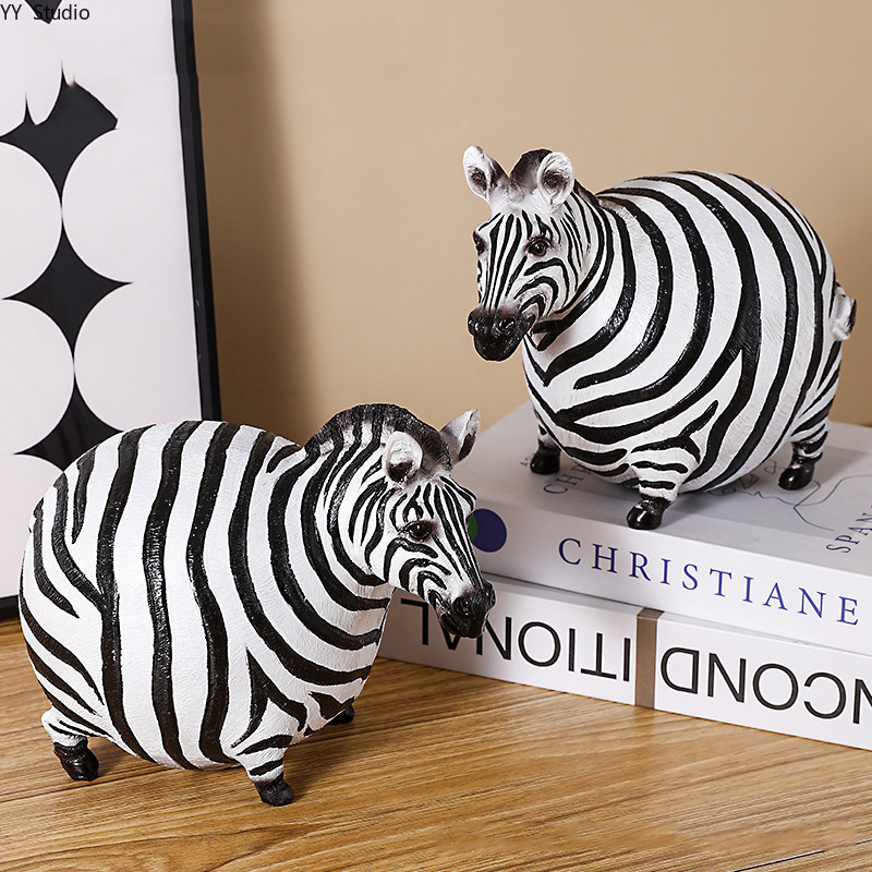 北欧クリエイティブ樹脂ゼブラ装飾品アート動物彫刻装飾品ホーム - Art Craft Zebra のレビューと価格