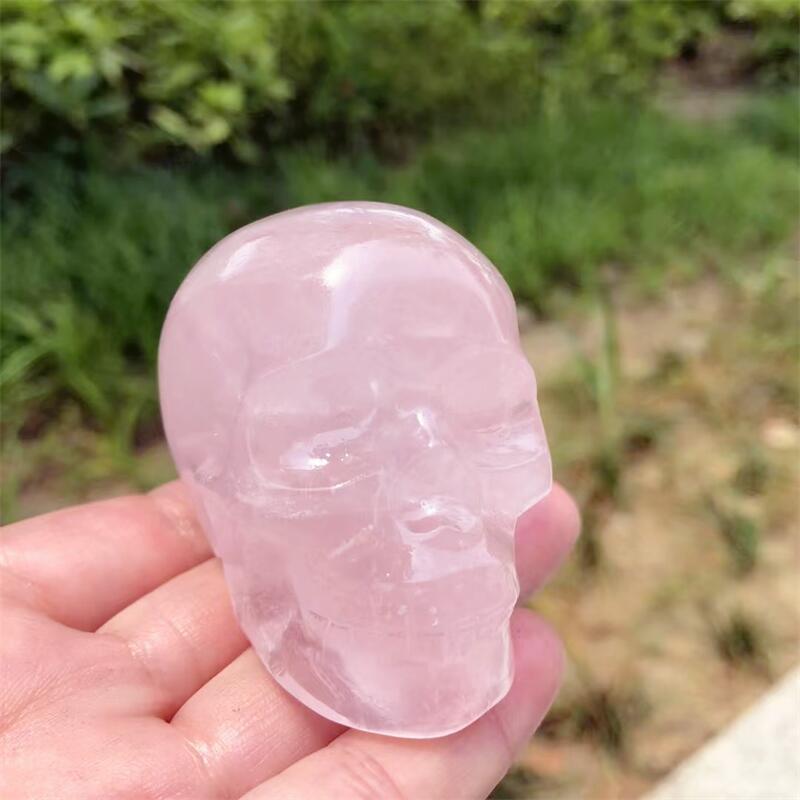 天然ローズクォーツスカル彫刻宝石彫刻レイキヒーリングギフト工 - Art Craft Rose のレビューと価格