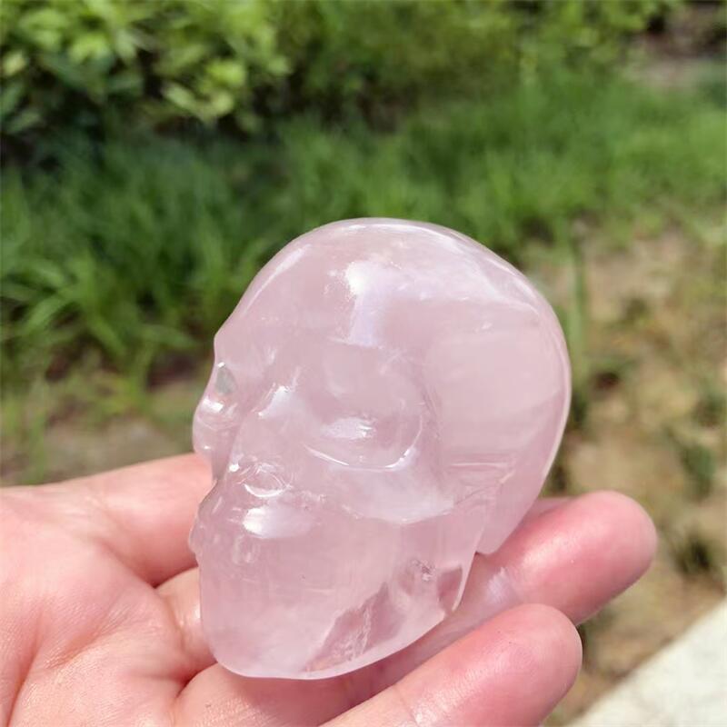 天然ローズクォーツスカル彫刻宝石彫刻レイキヒーリングギフト工 - Art Craft Rose のレビューと価格