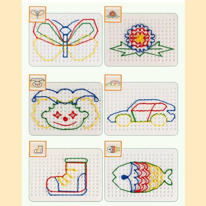 子供のための漫画のパターンの糸通しのおもちゃ,カラフルな糸の - Art Craft For Toddlers のレビューと価格