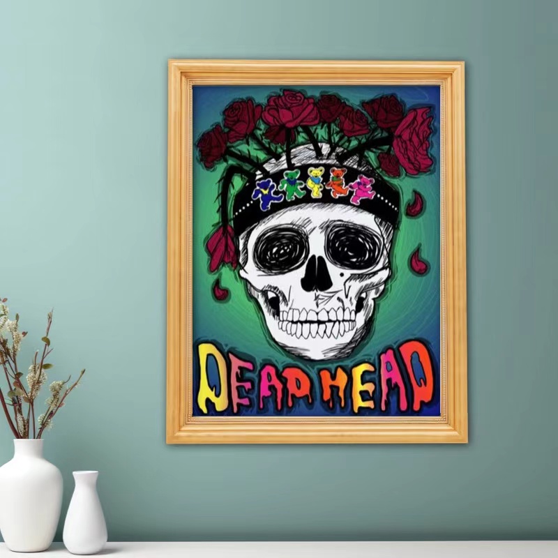 5D DIY ダイヤモンド塗装グレイトフルデッドスカルローズ - Art Craft Rose のレビューと価格