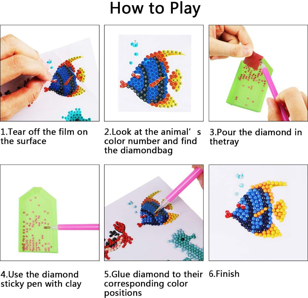 子供のための簡単なダイヤモンド塗装ステッカーキット,DIYア - Art Craft For Toddlers のレビューと価格