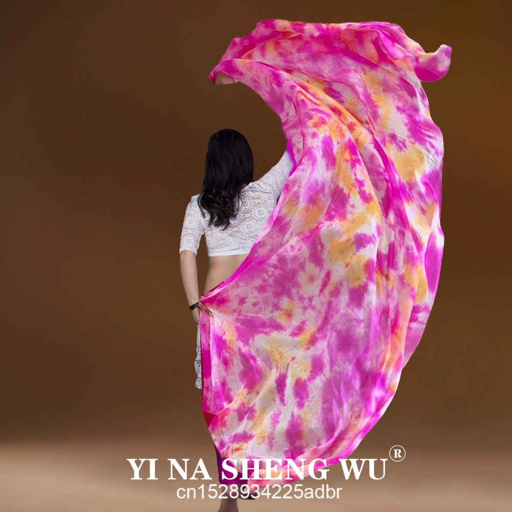 100%本物のシルクベール絞り染めベリーダンス本物のシルクベ - Silk Painting Dye のレビューと価格