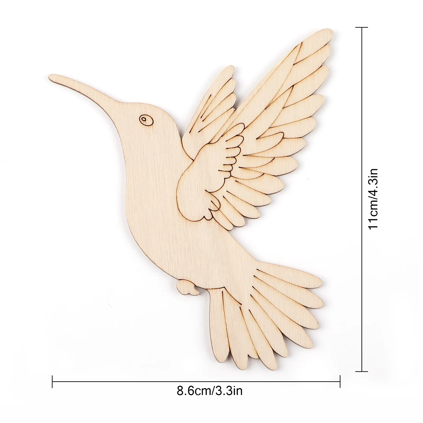10個入り未完成木製動物鳥の切り抜き、木製吊り下げ飾り用木製 - Art Crafts のレビューと価格