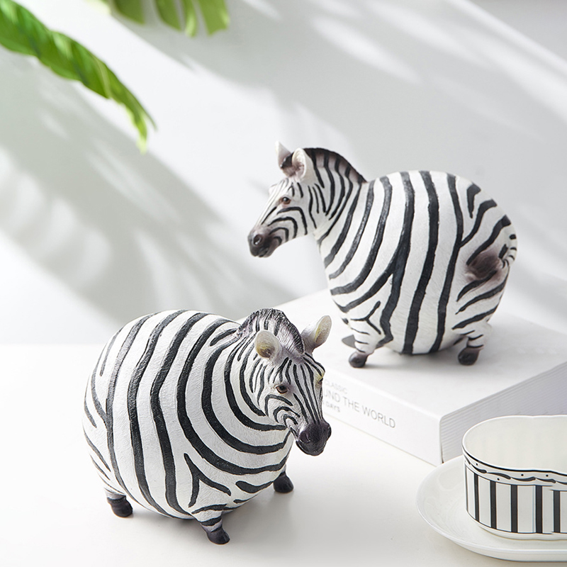 北欧クリエイティブ樹脂かわいい脂肪ゼブラ置物動物置物彫刻研究 - Art Craft Zebra のレビューと価格