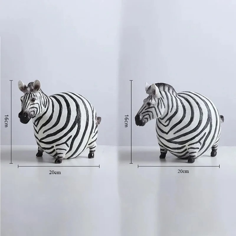 北欧風クリエイティブ樹脂製キュートな太ったシマウマの置物、動 - Art Craft Zebra のレビューと価格
