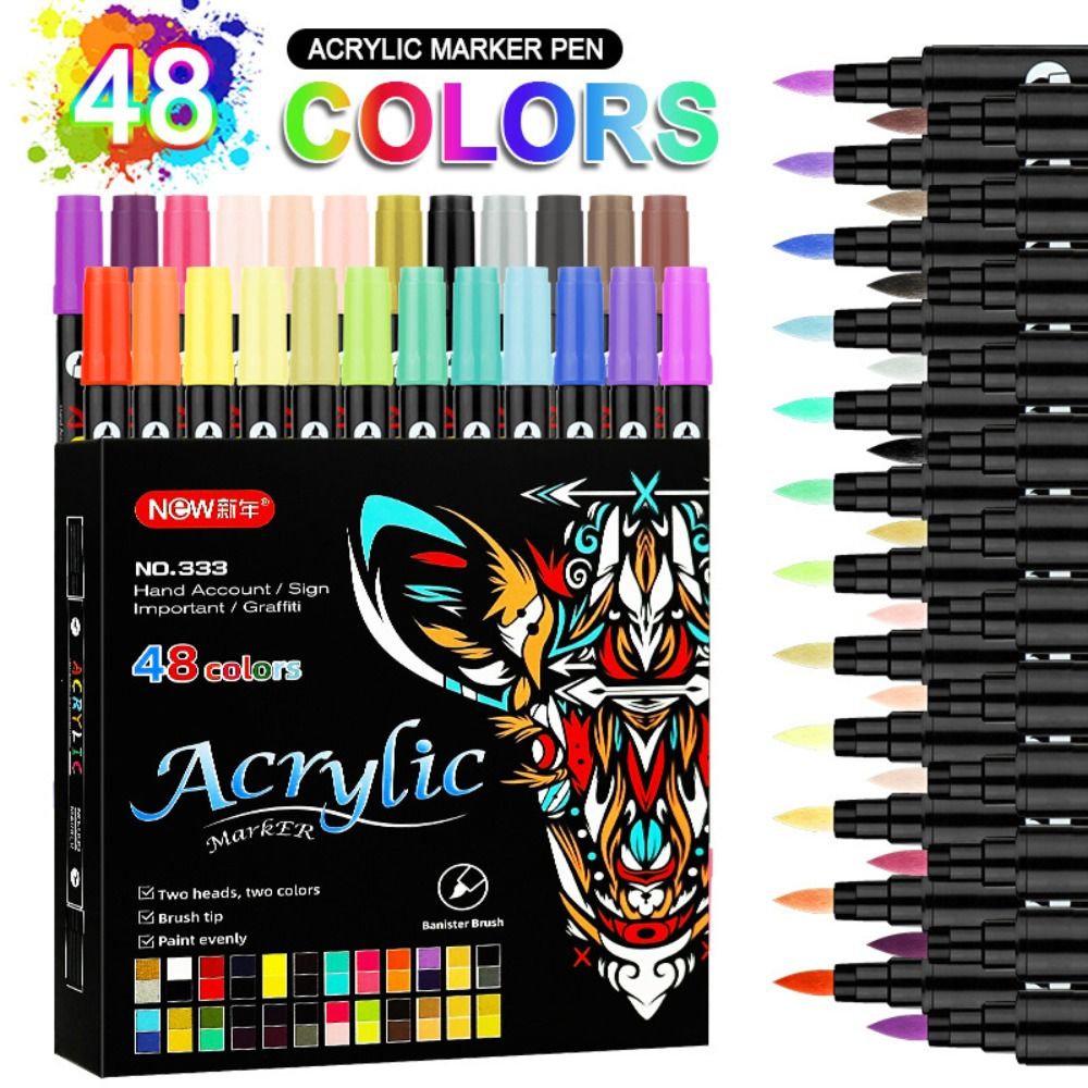 24/48/72色両端マーカー速乾性一時的なデュアルチップマ - Illustration Marker Set のレビューと価格