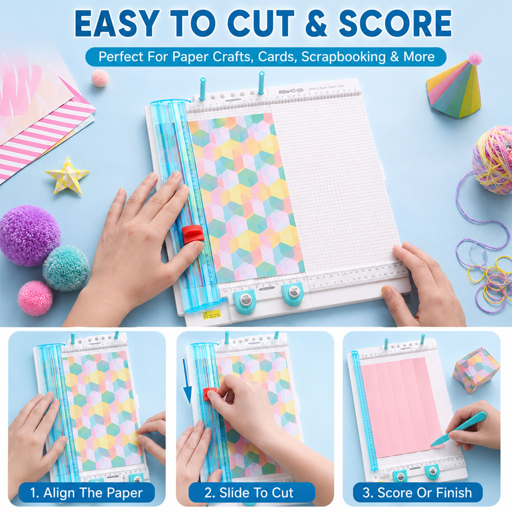 7-in-1ペーパーカッター＆スコアリングボード、10枚用折 - Art Craft Board のレビューと価格