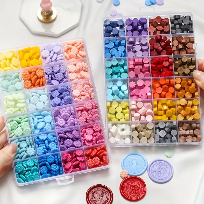 600個ボックスシーリングワックスビーズ、24グリッド八角形 - Batik Wax Kit のレビューと価格