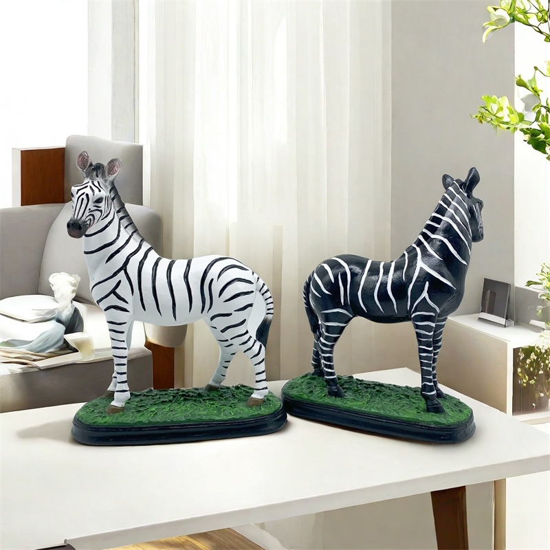 芸術的なゼブラ彫刻手作り樹脂クラフト玄関寝室リビングルーム研 - Art Craft Zebra のレビューと価格