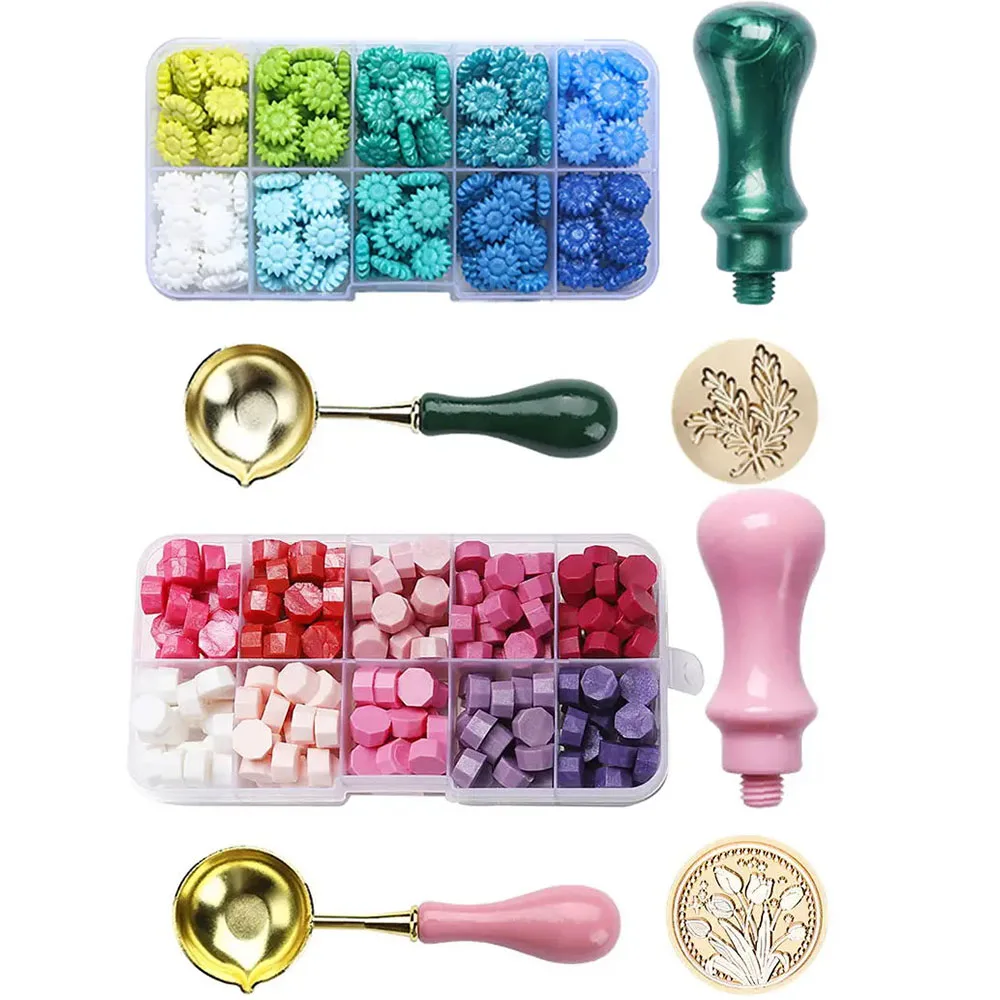 200個入りチューリップ型ワックスシールスタンプキット、1個 - Batik Wax Kit のレビューと価格