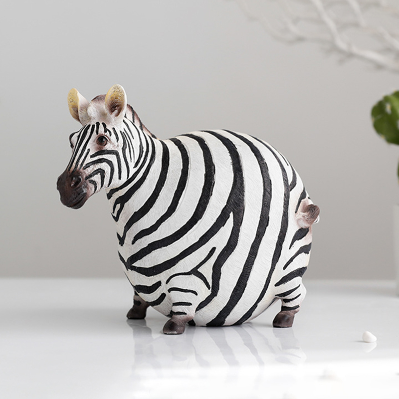 北欧風クリエイティブ樹脂製キュートな太ったシマウマの置物、動 - Art Craft Zebra のレビューと価格