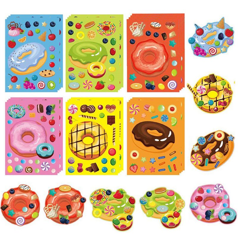 子供向けの顔型ドーナツステッカー、オリジナルデザートステッカ - Art Craft For Toddlers のレビューと価格