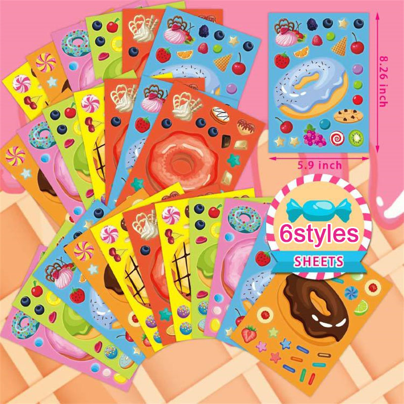 子供向けの顔型ドーナツステッカー、オリジナルデザートステッカ - Art Craft For Toddlers のレビューと価格