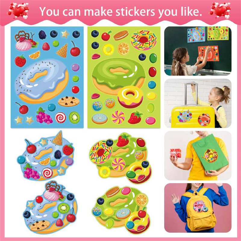 子供向けの顔型ドーナツステッカー、オリジナルデザートステッカ - Art Craft For Toddlers のレビューと価格