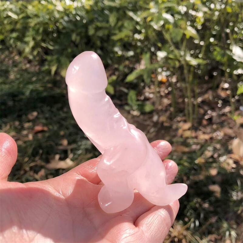 1個入り 天然ローズクォーツ 漫画風ペニス恐竜彫刻 ヒーリン - Art Craft Rose のレビューと価格