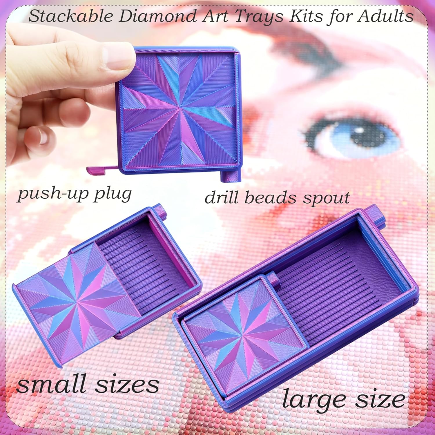 3 in 1 ダイヤモンドアートトレイ 蓋付き、積み重ね可能 - Art Craft Board のレビューと価格